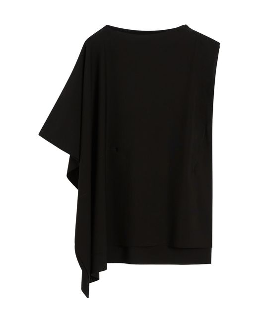 Sportmax Black Asymmetric Ruffled Top
