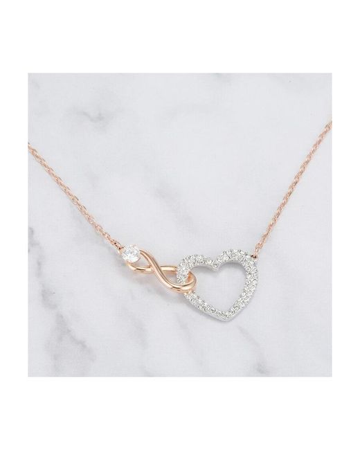 Swarovski White Infinity Heart Necklace