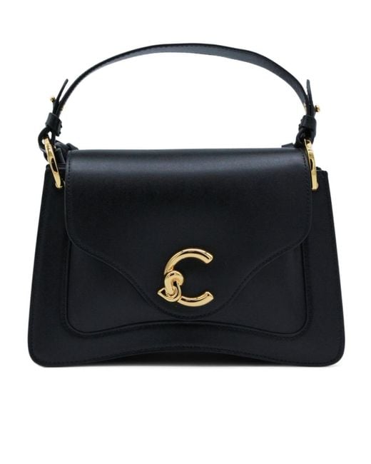 Coccinelle Black Flap Logo Shoulder Bag