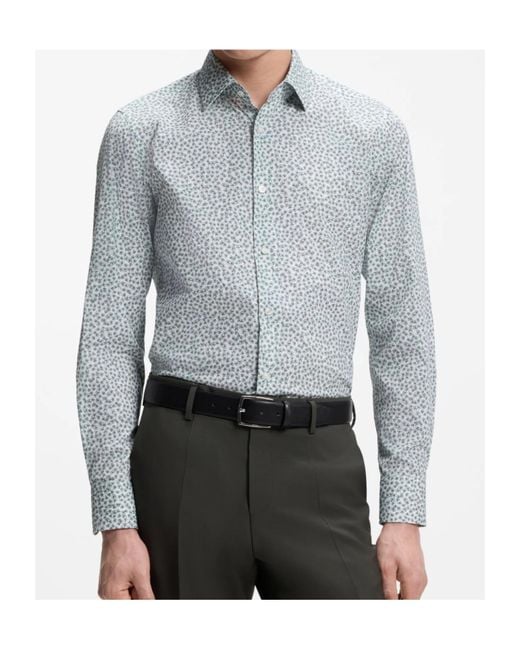 Boss Blue Slim-Fit Business Shirt for men