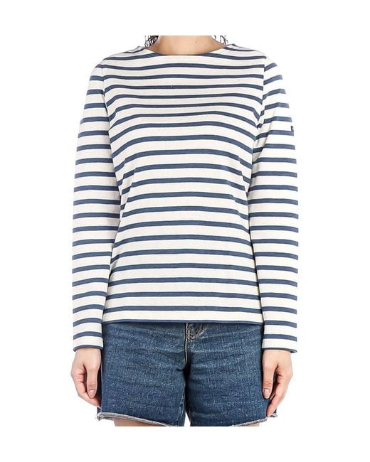 Saint James White Striped T-Shirt