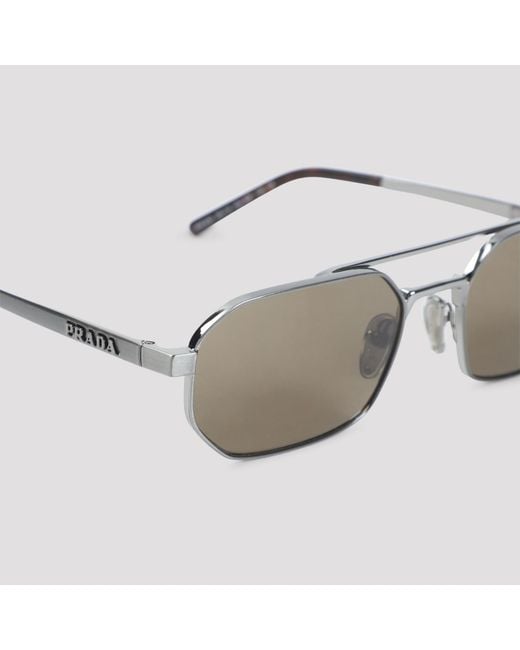 Prada White Eyewear Geometric Frame Snglasses