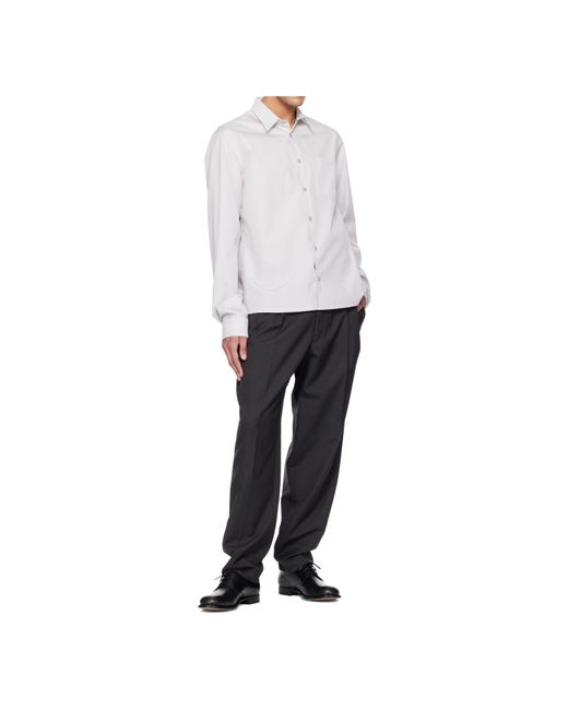 Rier White Popeline Long-Sleeved Shirt for men