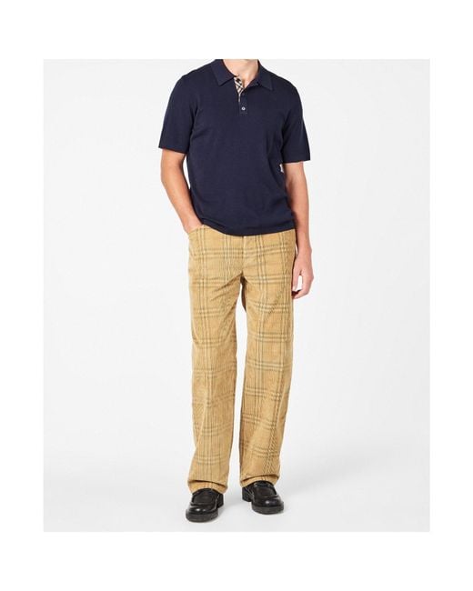 Burberry Natural Plaid Straight-Leg Trousers for men