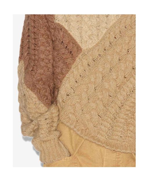 Isabel Marant Natural Isabel Marant Étoile Patchwork Cable-Knit Jumper