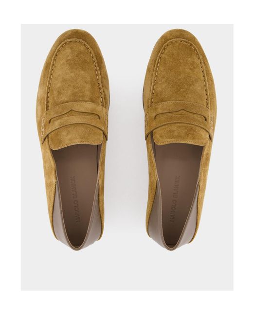 Manolo Blahnik Natural Round Head Loafer Shoes for men