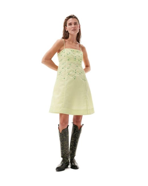 Ganni Green Outerwear Nylon Mini Dress