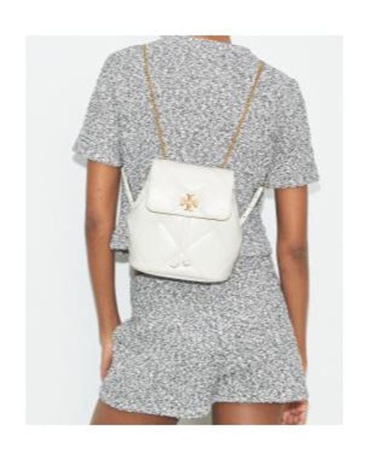 Tory Burch White Kira Logo Plaque Mini Backpack