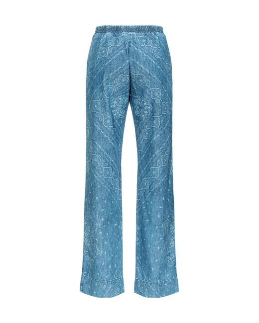 Pinko Blue Namibia Wide-Leg Pants