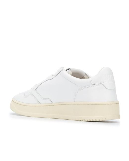 Autry White Medalist Perforated Logo Sneakers for men