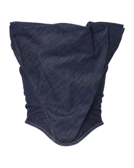 Magda Butrym Blue Re25 Denim Corset Top
