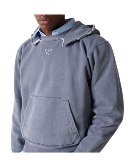 Our Legacy Blue Relic Distressed Cotton Jersey Hoodie for men