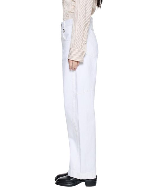 Wooyoungmi White Logo-Patch Panelled Trousers