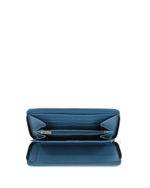 Dolce & Gabbana Blue Logo Details Wallet