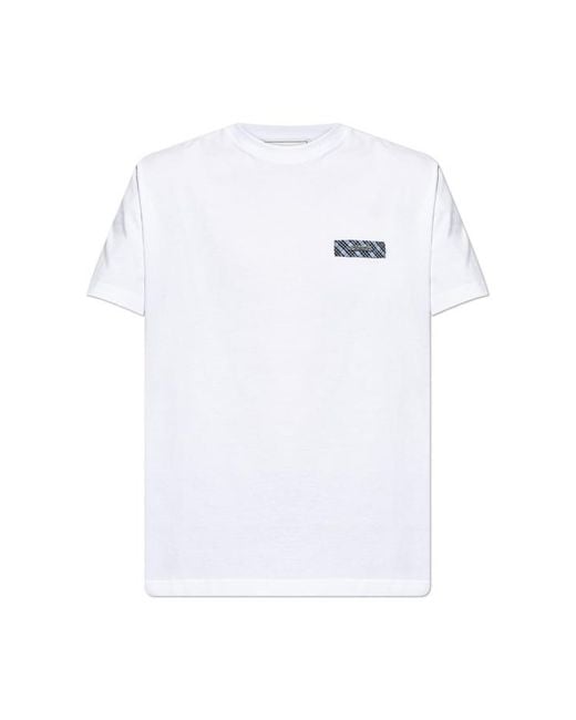 Iceberg White Checked Logo Patch T-Shirt for men