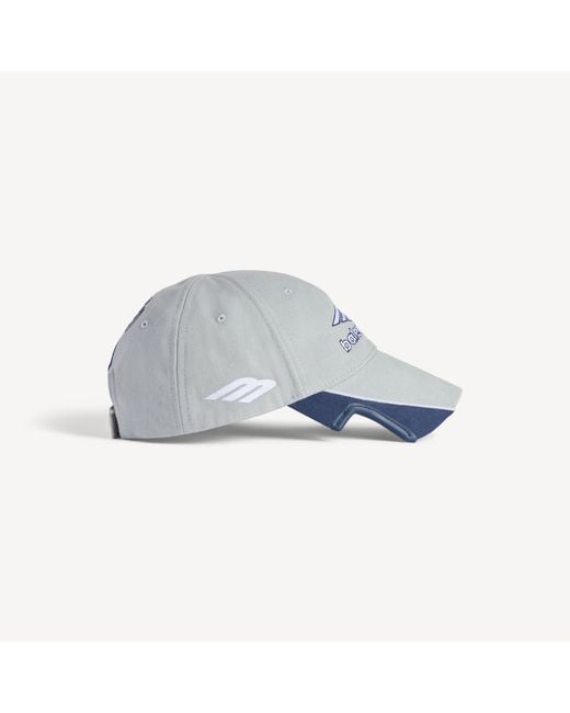 Balenciaga Gray Logo Embroidered Baseball Cap for men