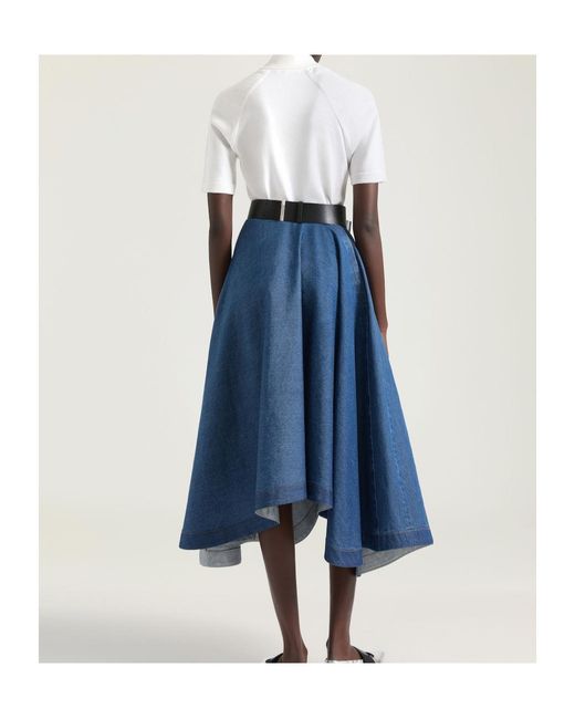Givenchy Blue Denim Asymmetric Skirt