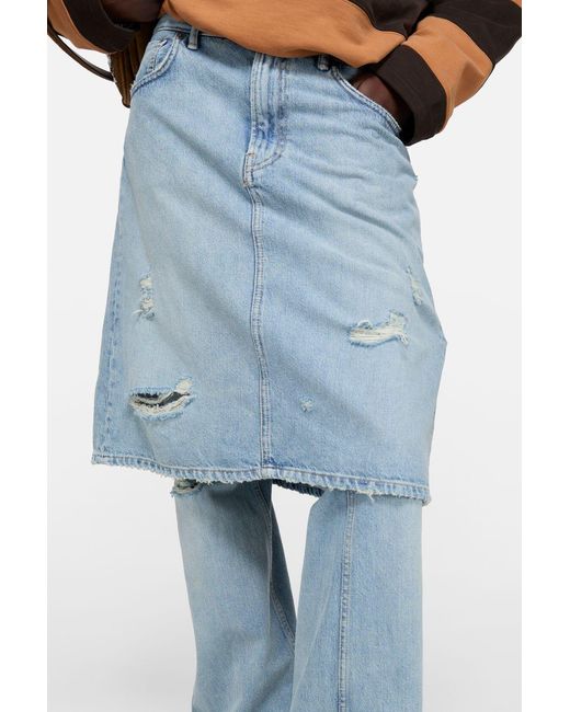 Acne Blue Ripped Panelled Jeans