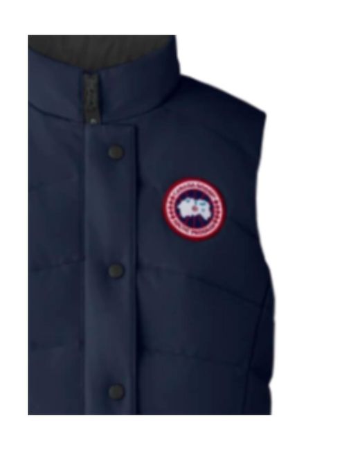 Canada Goose Blue Logo-Patch Padded Gilet