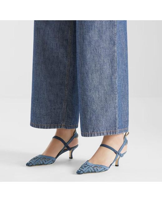 Fendi Blue Colibrì Lite Mesh Pumps