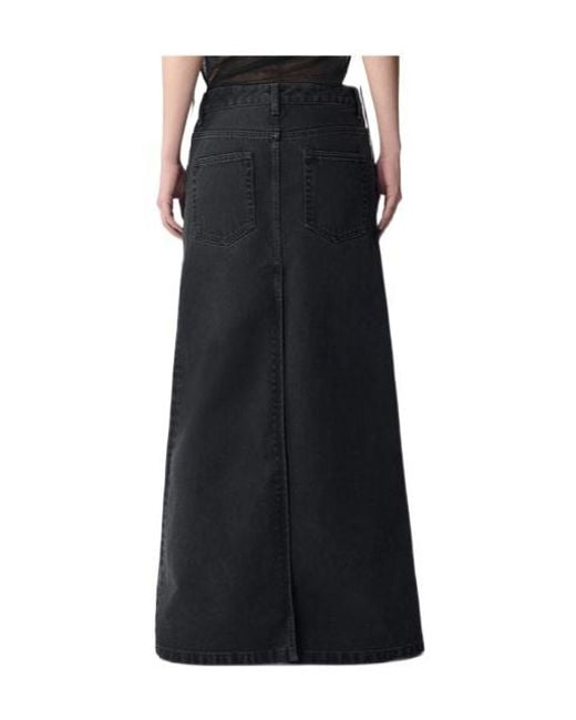 Ann Demeulemeester Black Silya Long Asymmetric Denim Skirt