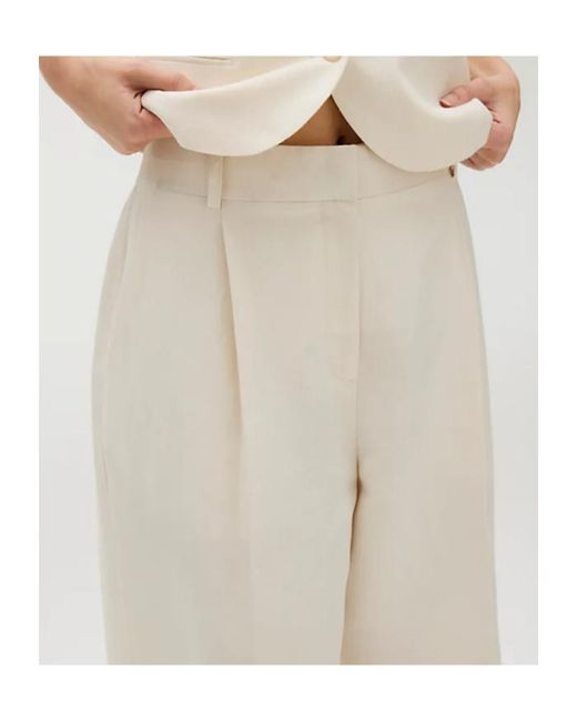 Calvin Klein Natural Structured Pleated Pants