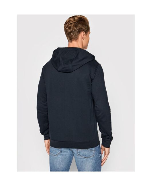EA7 Blue Midnight Logo With Hat Casual Coat for men