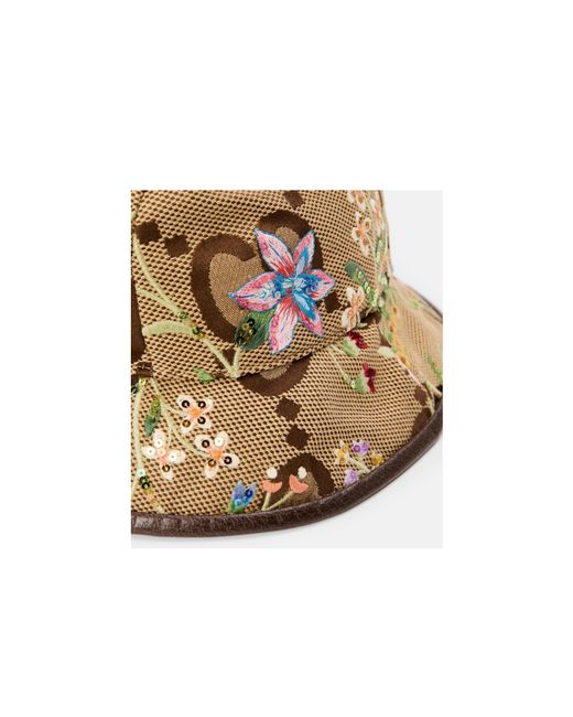 Gucci Natural Embroidered Fisherman's Hat