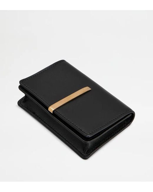 Tod's Black Bar Snap Buttoned Wallet