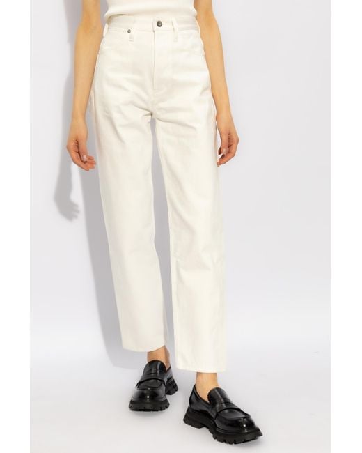 Jil Sander White Mid-Waisted Cropped Jeans