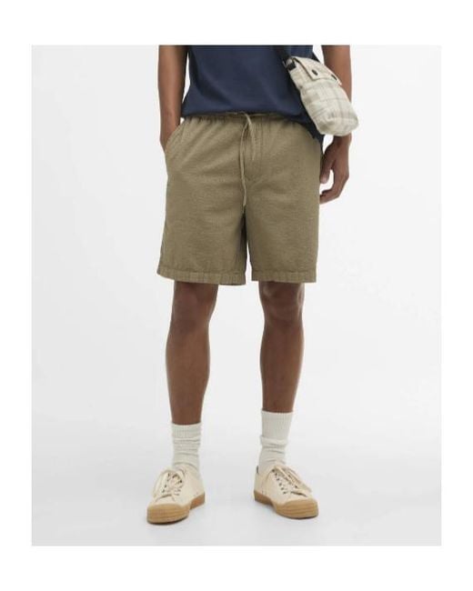Barbour Natural Seersucker Drawstring Shorts for men
