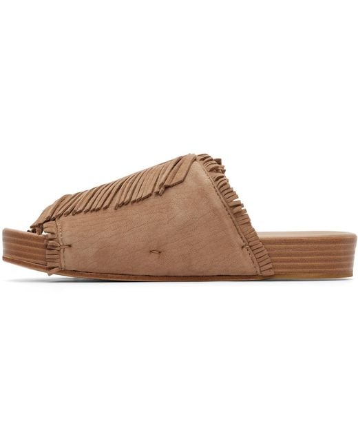 Visvim Brown Christo Shaman-Folk Slippers for men