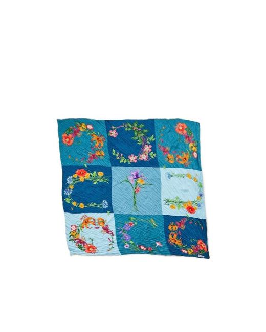 Gucci Blue Printed Silk Shawl