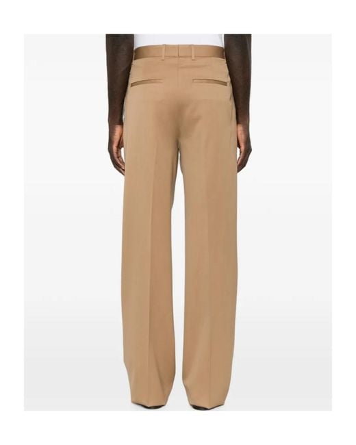 Lardini Natural Pleated Straight-Leg Trousers for men