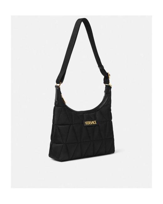 Versace Black Zip-Up Padded Shoulder Bag for men
