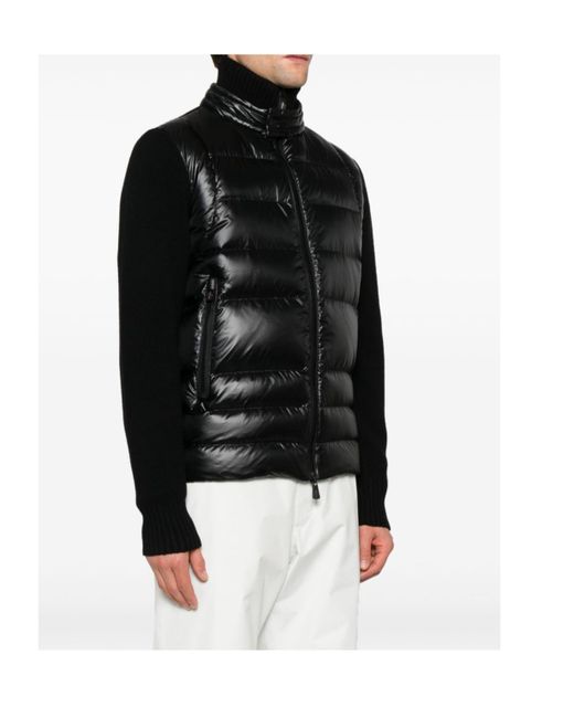 Moncler Black Grenoble Padded Zip-Up Cardigan for men