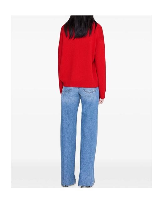 Anine Bing Red Long-Sleeved Knitwear