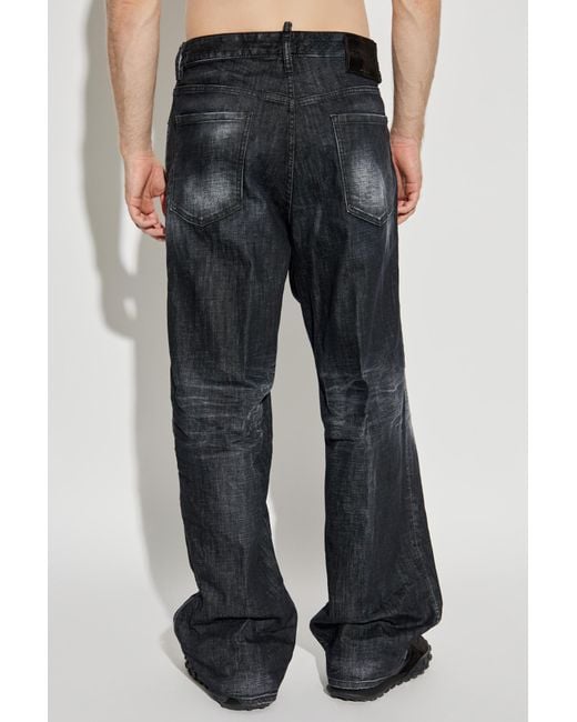 DSquared² Gray Distressed Loose-Fit Jeans for men