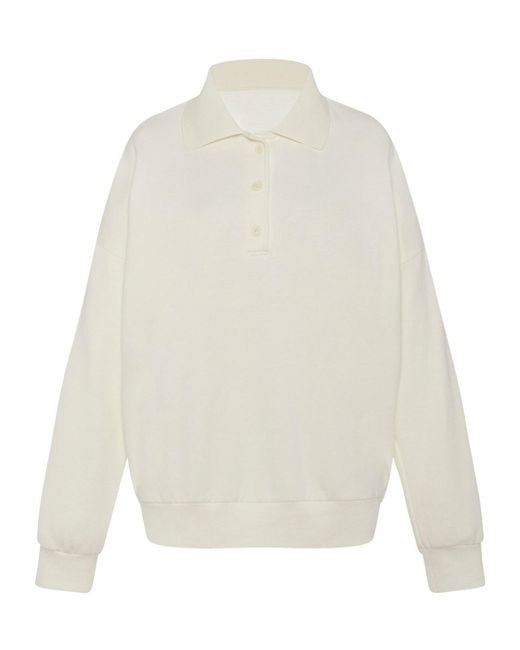 The Row White Knitted Polo Sweatshirt