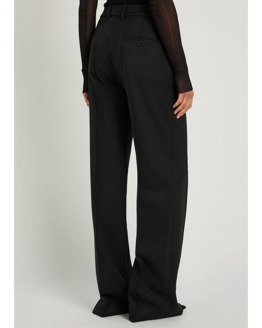 Nili Lotan Black Etoile Straight-Leg Wool Trousers