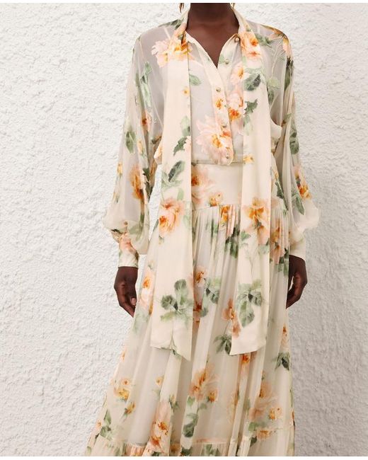 Zimmermann Natural Carousel Burnout Blouse