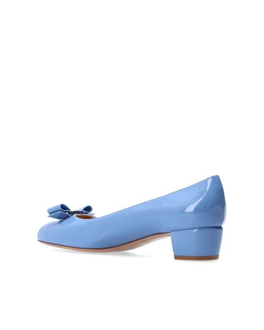 Ferragamo Blue Bow-Tie High Heels