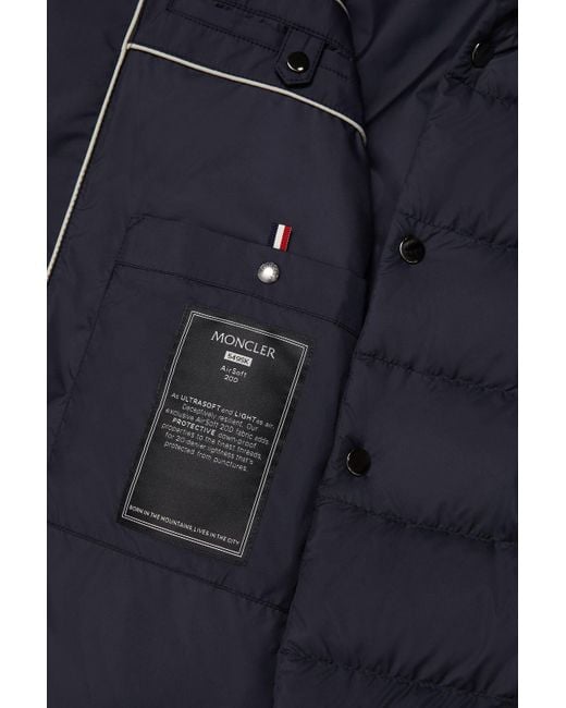 Moncler Blue Malinvern Button-Up Down Jacket for men