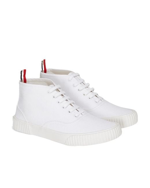 Thom Browne White Heritage Lace-Up Sneakers