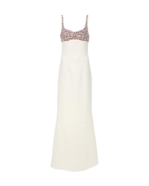 Safiyaa White Beatriz Embellished Gown