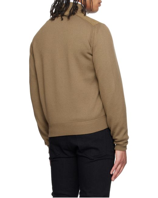 Tom Ford Brown Panelled Zip-Up Jacket for men