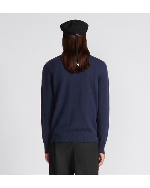 Dior Blue Round-Neck Sweater for men
