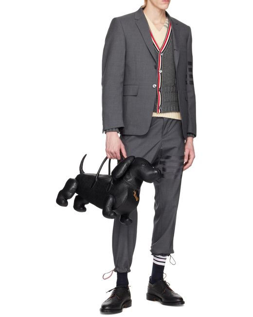 Thom Browne Gray 4-Bar Single-Breasted Blazer for men