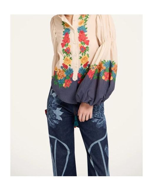 LaDoubleJ White Floral Placée Blouse