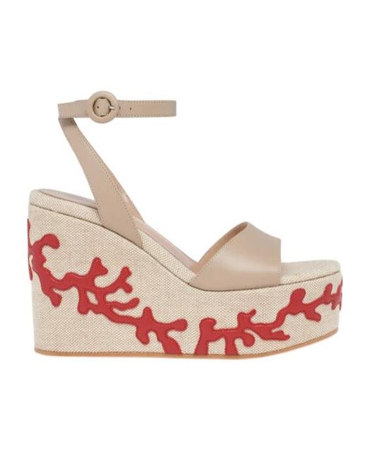 Gianvito Rossi Pink Malia Platform-Coral Sandals